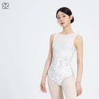 Jacaranda Print Round Neck Tank Leotard
