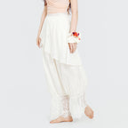 Lace Trim Hem Dance Trousers