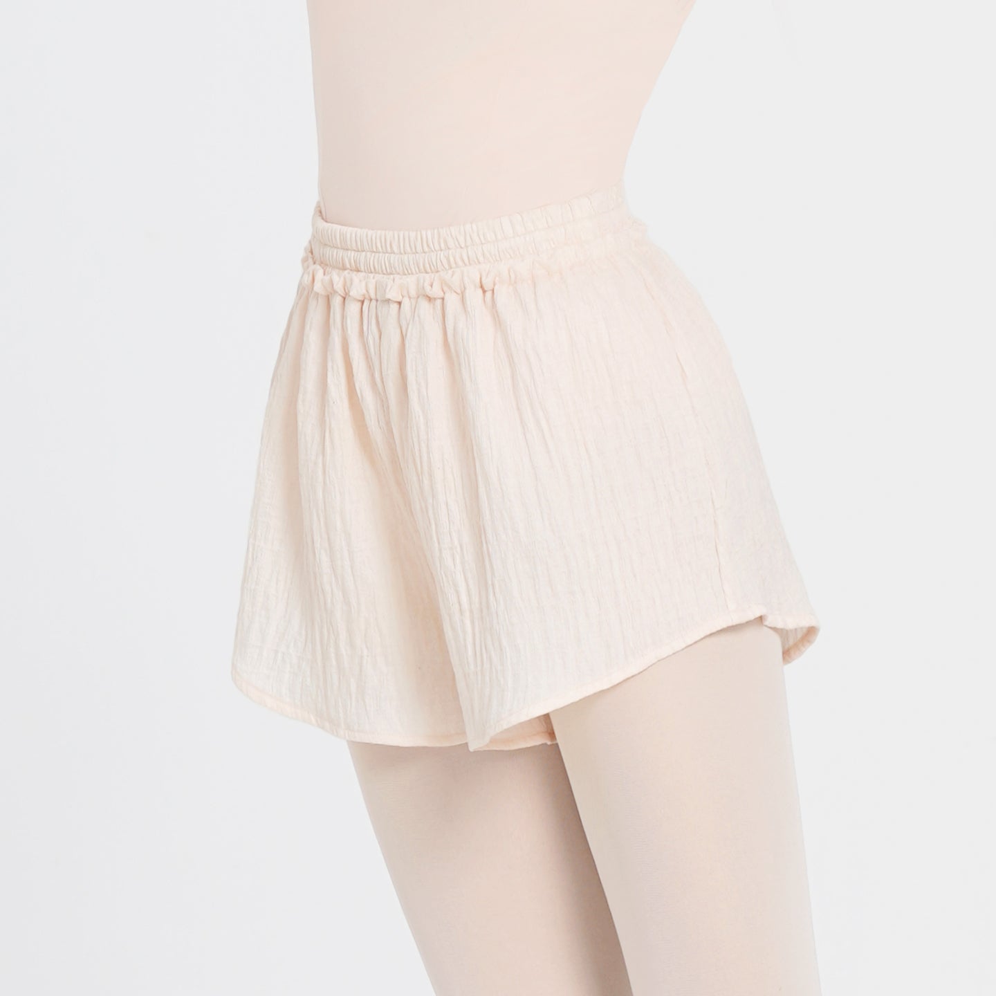 Textured Fabric Lace Trim Dance Shorts