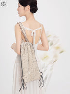 Lace Trim Mesh Panel Crossbody Dance Satchel