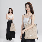 Lace Trim Mesh Panel Crossbody Dance Satchel