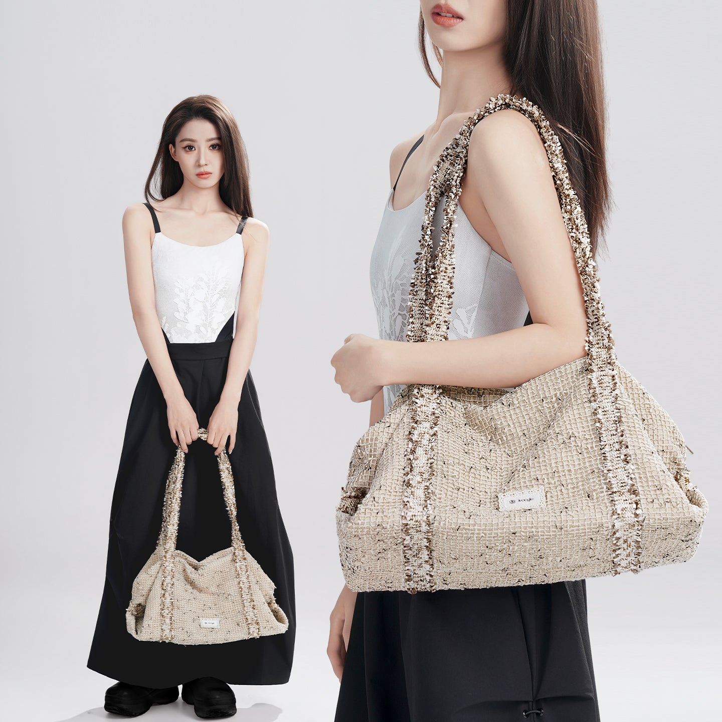 Ivoogle Mesh Crossbody Satchel