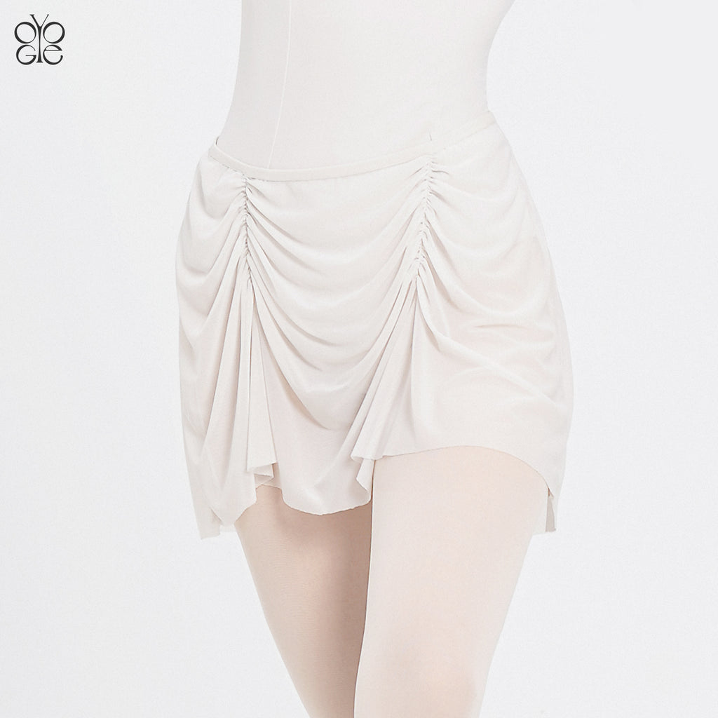 Front Ruched Mesh Ballet Skirt