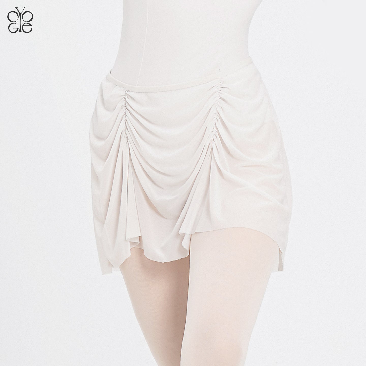 Front Ruched Mesh Ballet Skirt