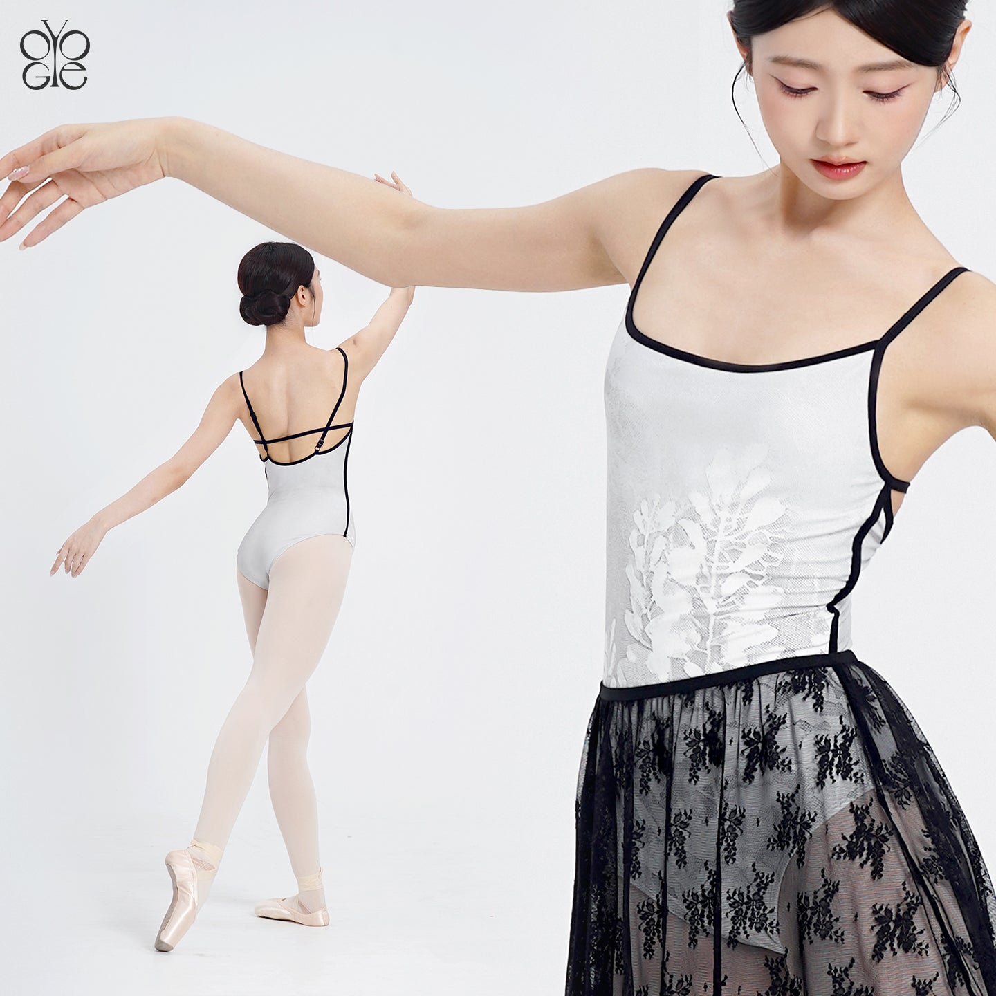 Jacaranda Print Color Block Cami Leotard