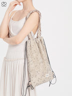 Lace Trim Mesh Panel Crossbody Dance Satchel