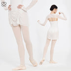 Front Ruched Mesh Ballet Skirt