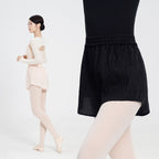 Textured Fabric Lace Trim Dance Shorts