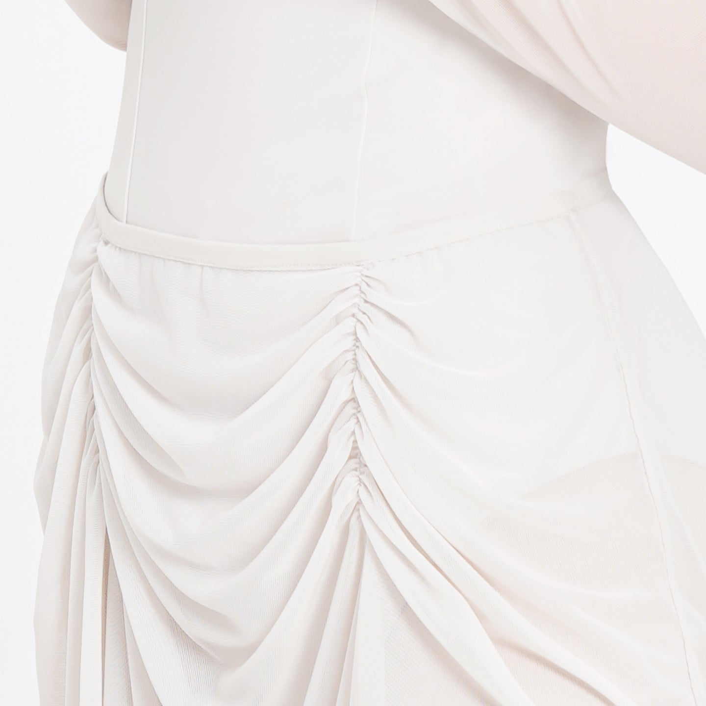 Front Ruched Mesh Ballet Skirt