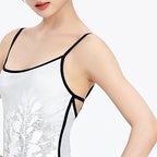 Jacaranda Print Color Block Cami Leotard
