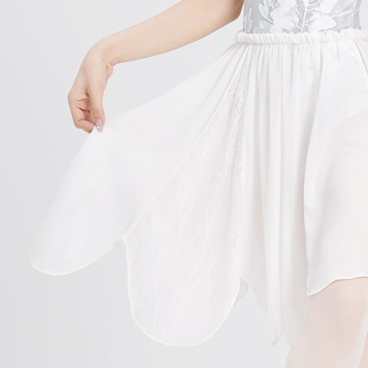 Chiffon Lace Panel Petal Ballet Skirt