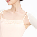 Nylon Ruched Mesh Panel Cami Leotard