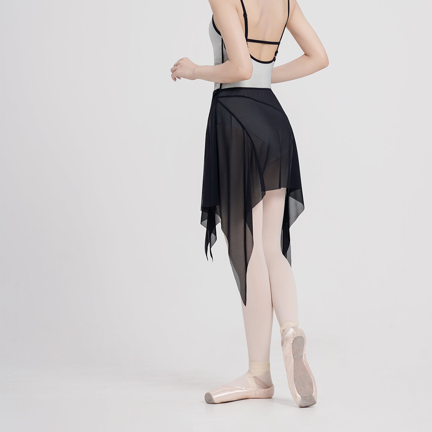 Asymmetrical Tulle Midi Skirt