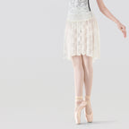 Lace Ruffle Mesh Panel Midi Ballet Skirt