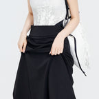 Drawstring A-Line Midi Ballet Skirt