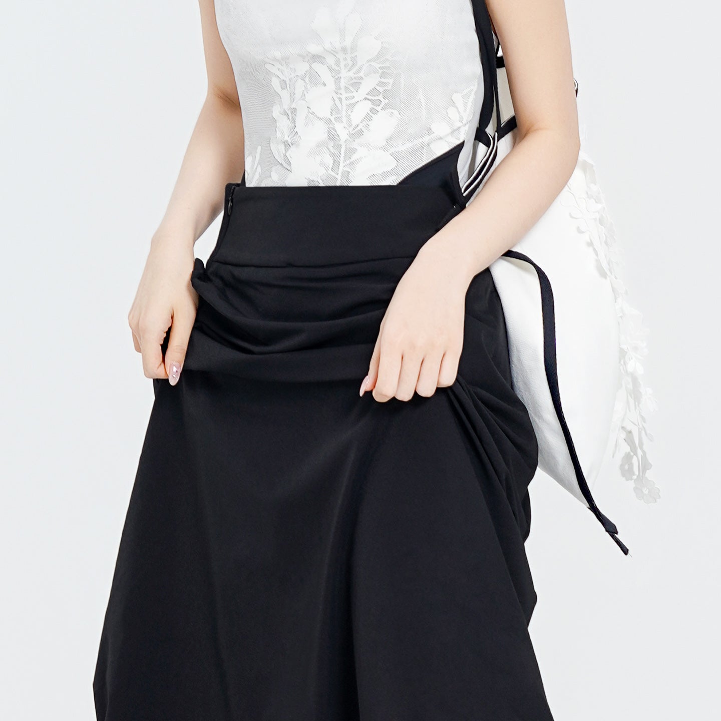 Drawstring A-Line Midi Ballet Skirt