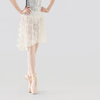 Lace Ruffle Mesh Panel Midi Ballet Skirt