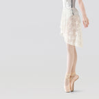 Lace Trim Cross Tie Midi Ballet Skirt