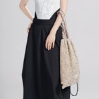 Lace Trim Mesh Panel Crossbody Dance Satchel