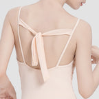Nylon Asym Ruched Mesh Panel Cami Leotard