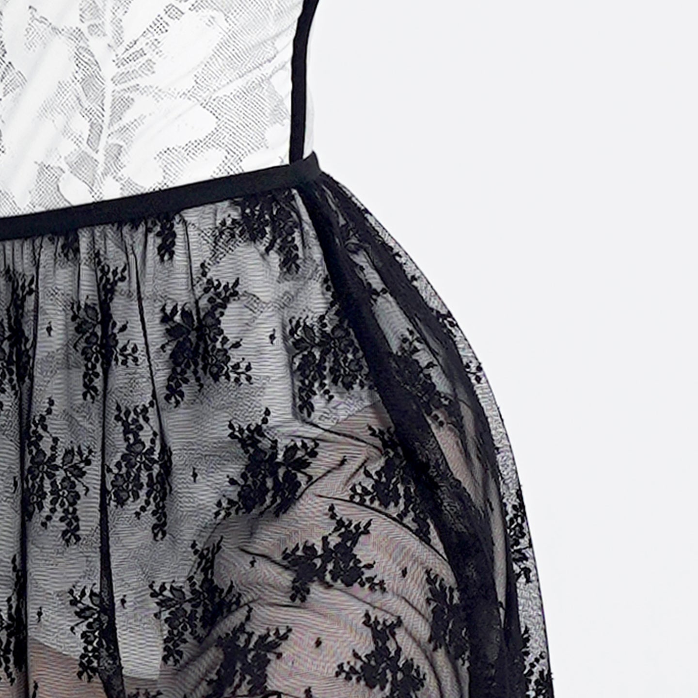 Elasticated Waist Lace Panel Ballet Skirt