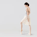 Lace Trim Cross Tie Midi Ballet Skirt