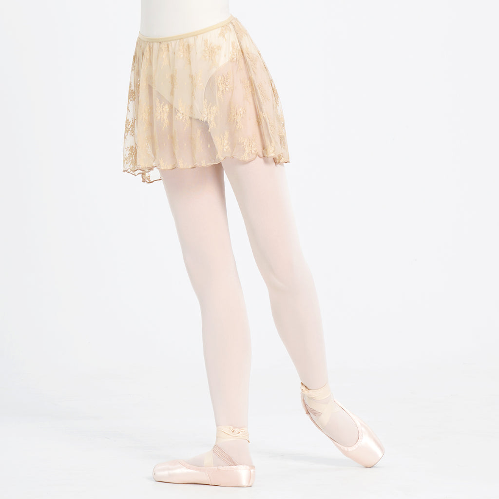 Elasticated Waist Lace Panel Ballet Skirt