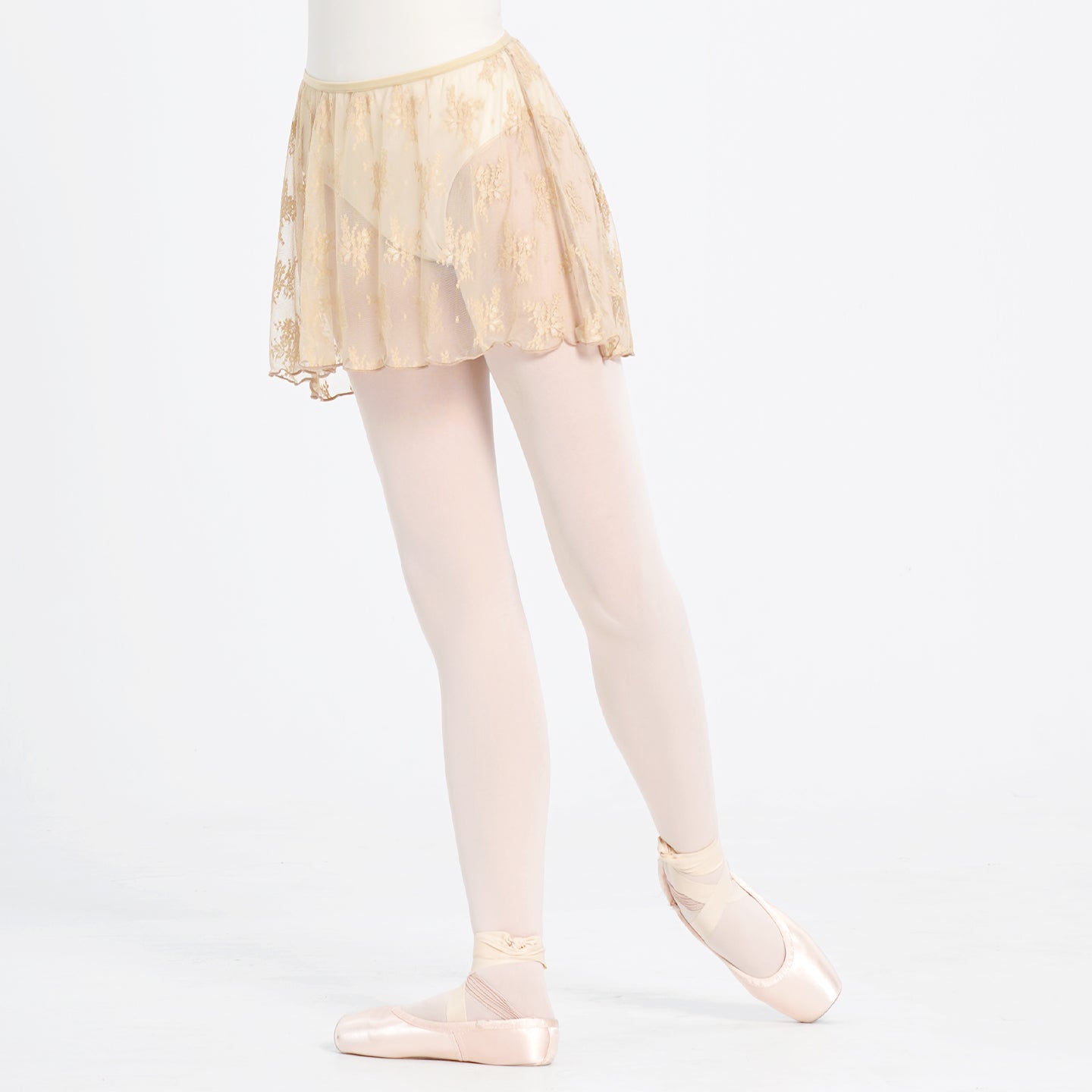 Elasticated Waist Lace Panel Ballet Skirt