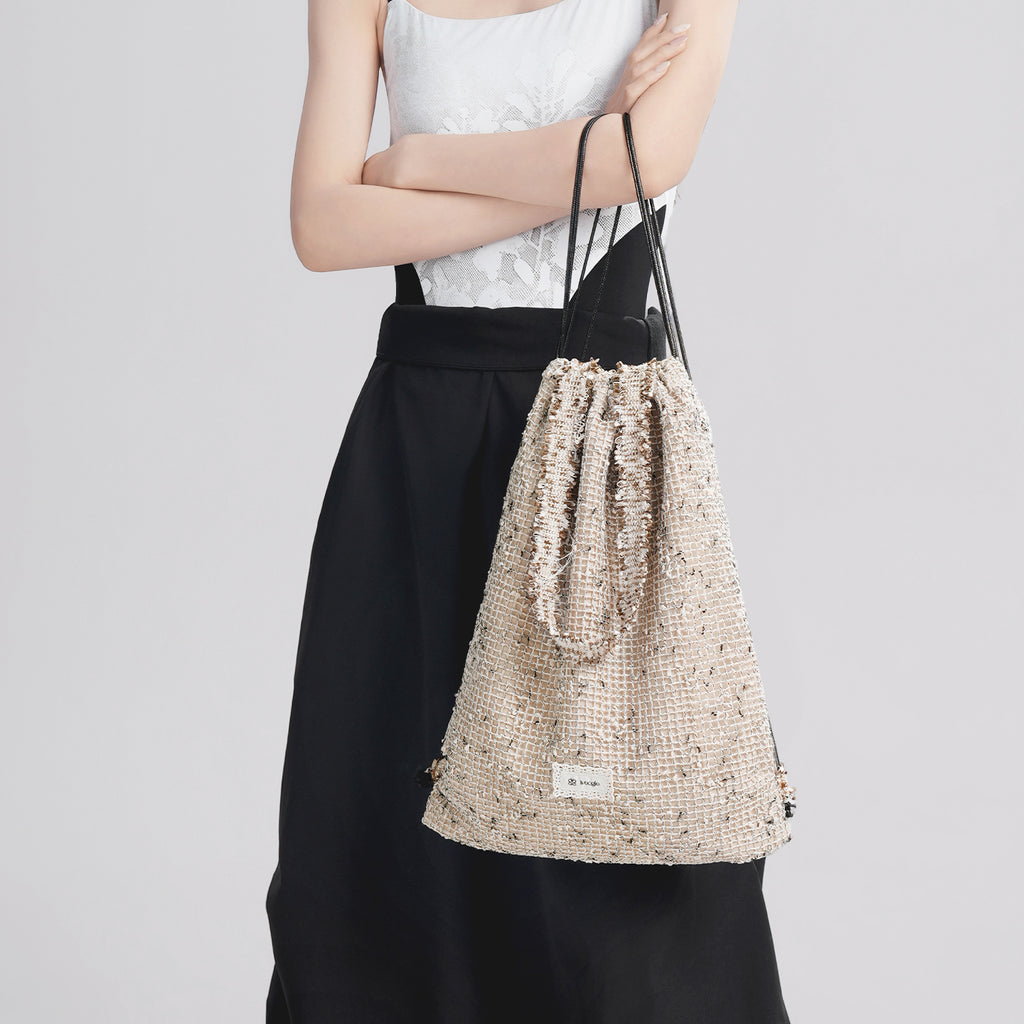 Lace Trim Mesh Panel Crossbody Dance Satchel