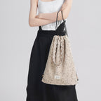 Lace Trim Mesh Panel Crossbody Dance Satchel