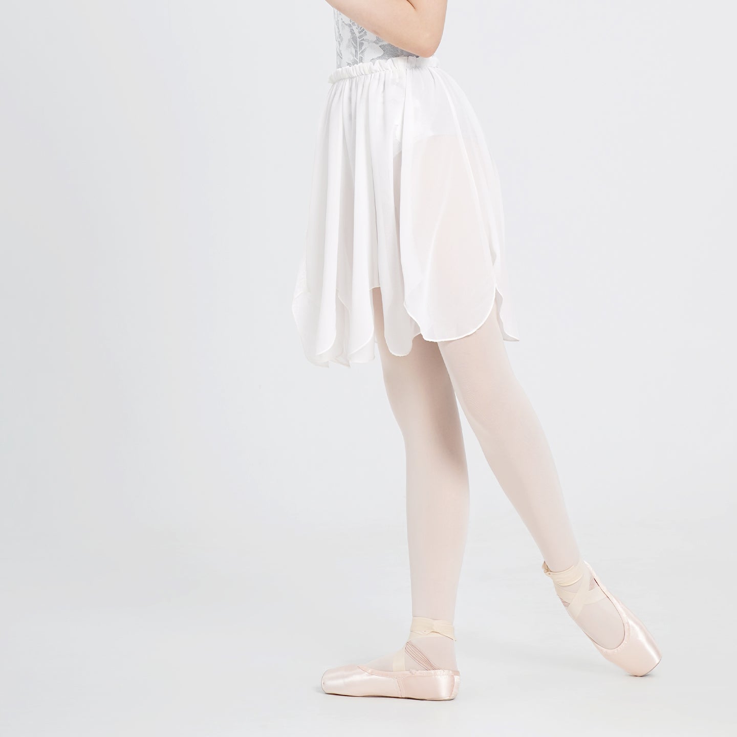 Chiffon Lace Panel Petal Ballet Skirt