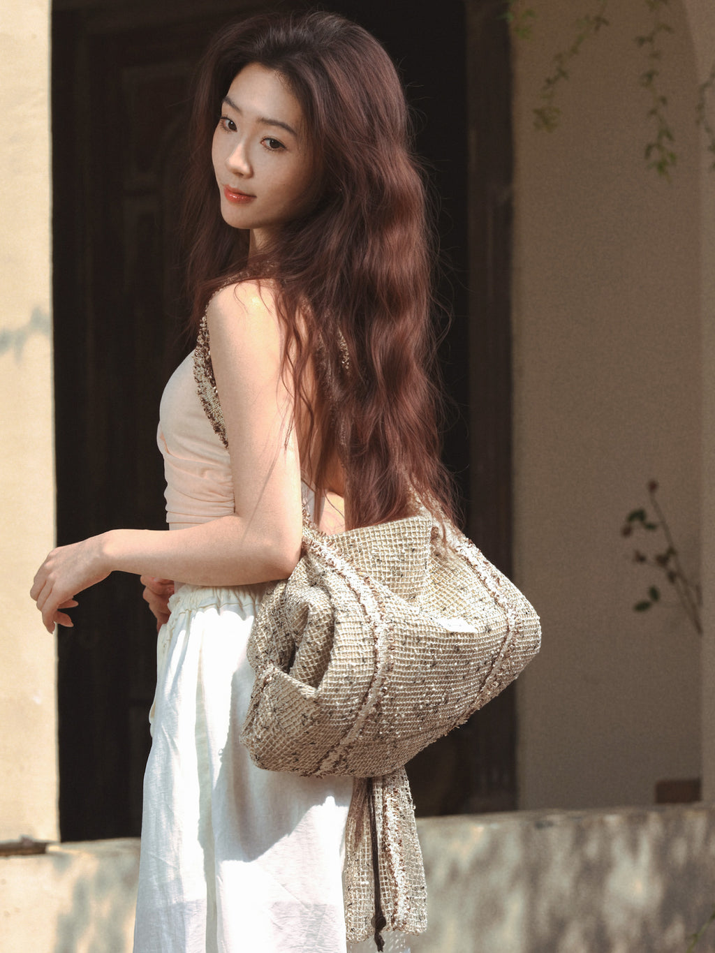 Ivoogle Mesh Crossbody Satchel