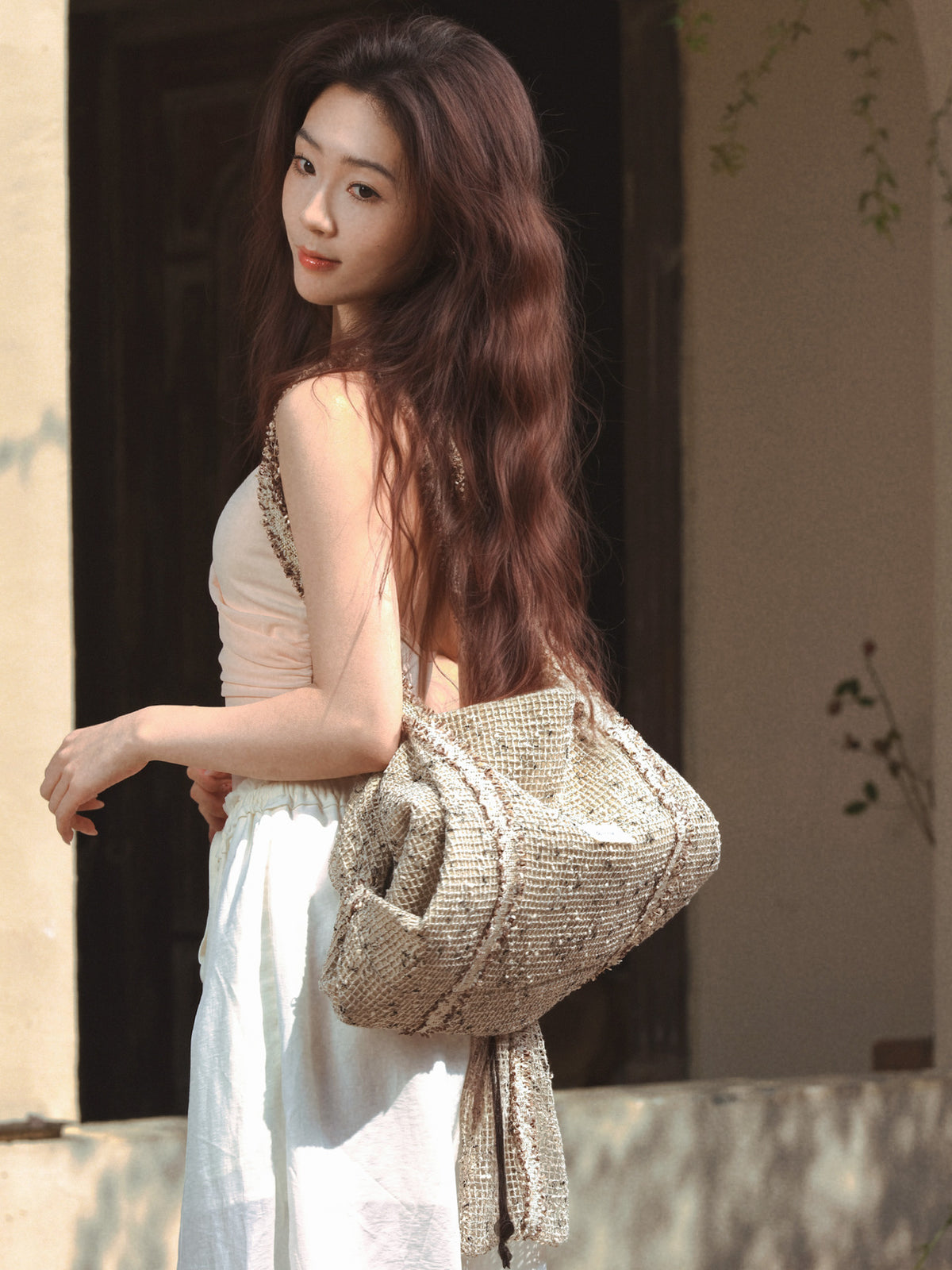 Ivoogle Mesh Crossbody Satchel