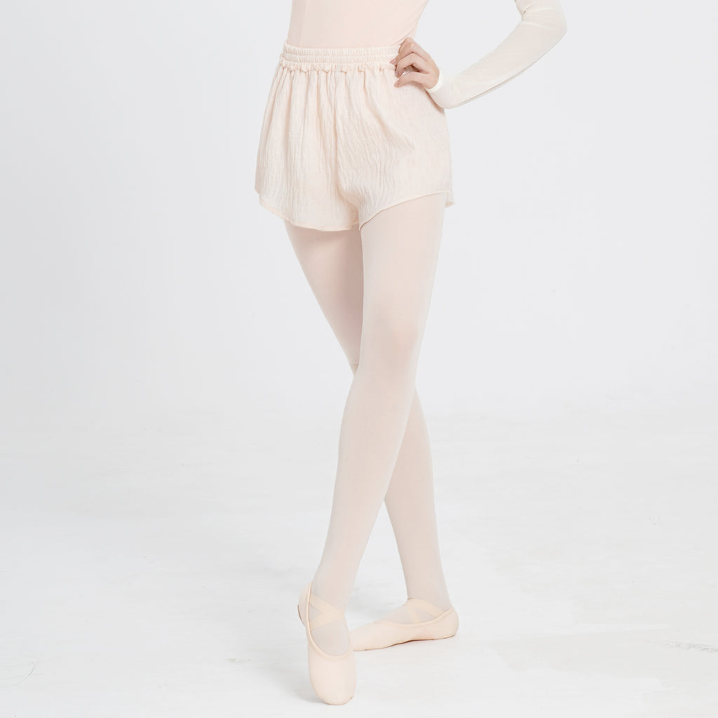 Textured Fabric Lace Trim Dance Shorts