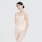 Nylon Asym Ruched Mesh Panel Cami Leotard