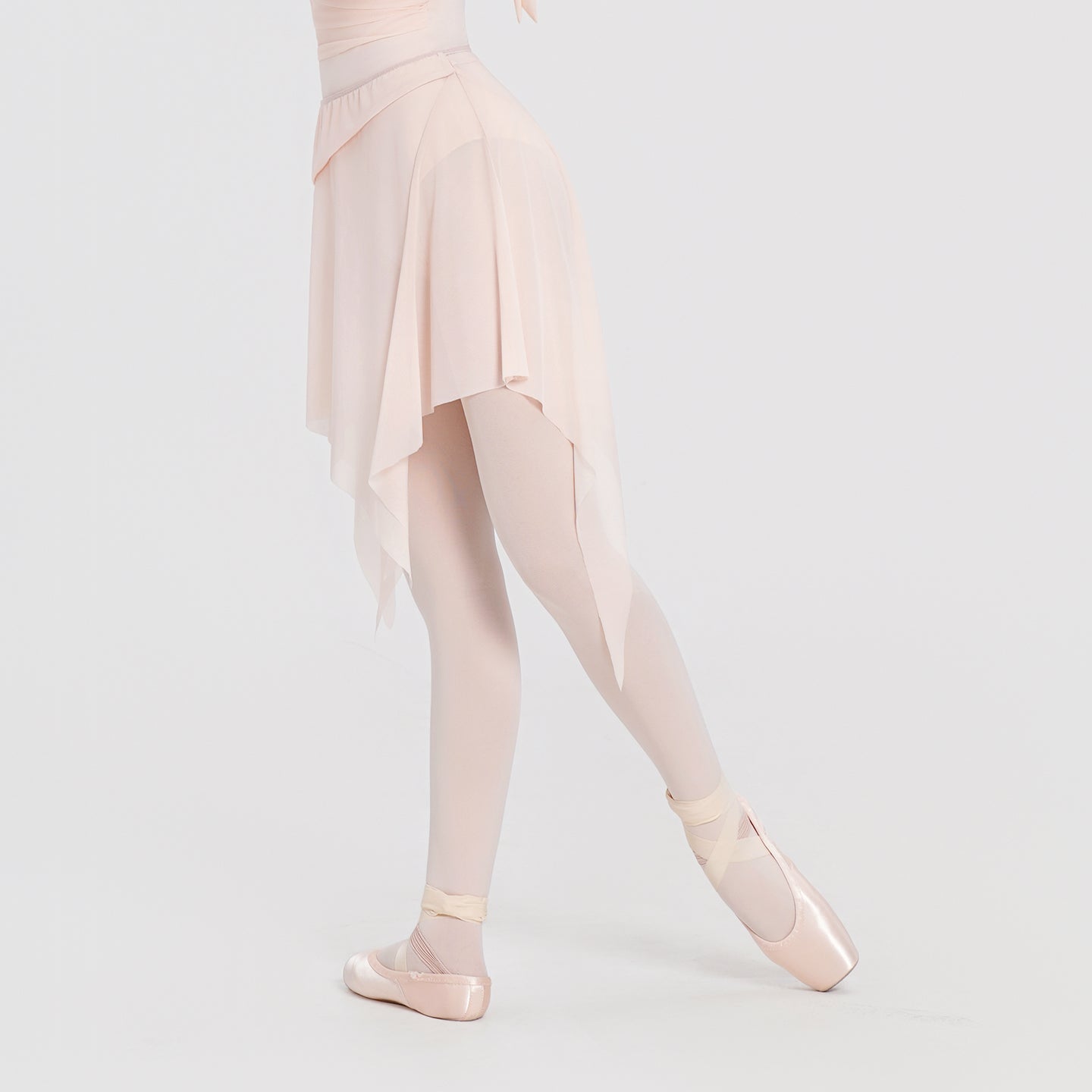Asymmetrical Tulle Midi Skirt