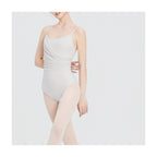Nylon Asym Ruched Mesh Panel Cami Leotard