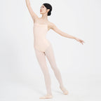 Nylon Ruched Mesh Panel Cami Leotard
