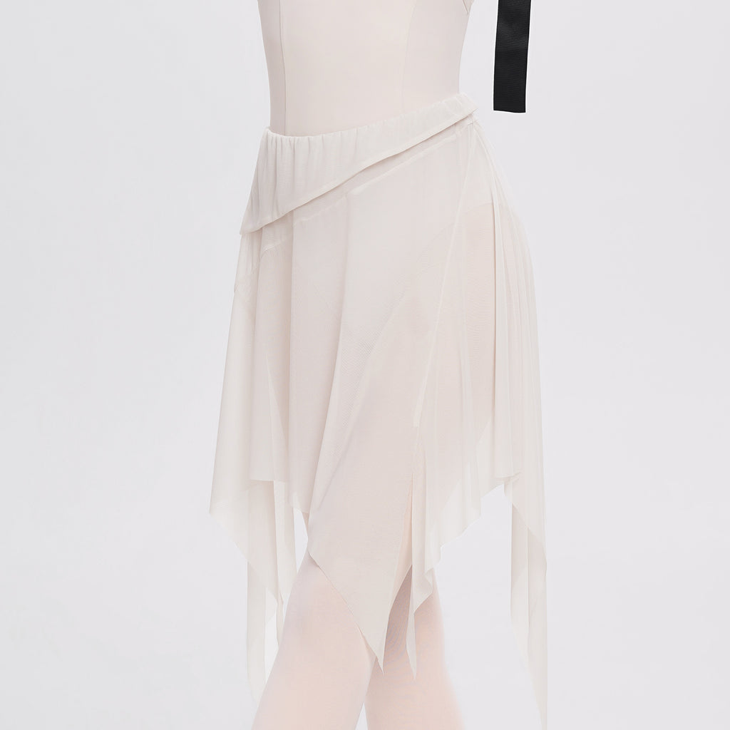 Asymmetrical Tulle Midi Skirt