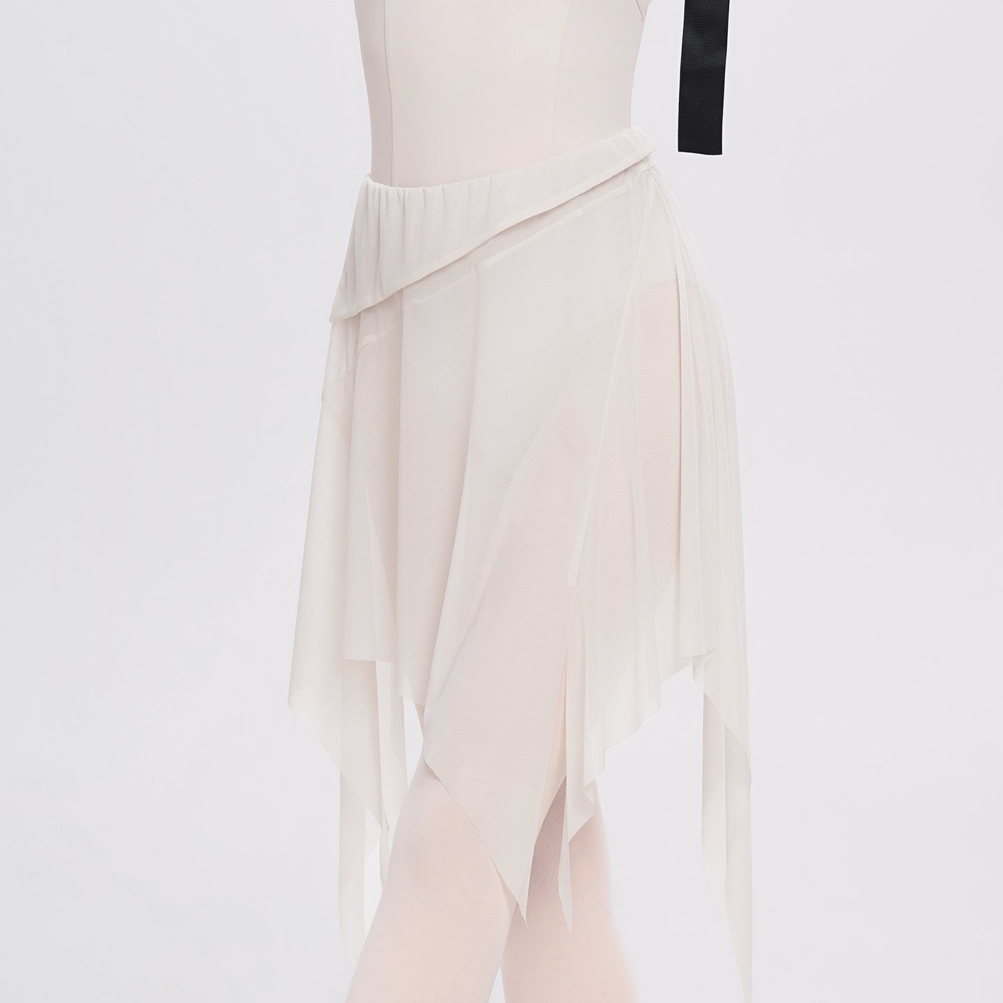Asymmetrical Tulle Midi Skirt