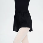 Textured Fabric Lace Trim Dance Shorts