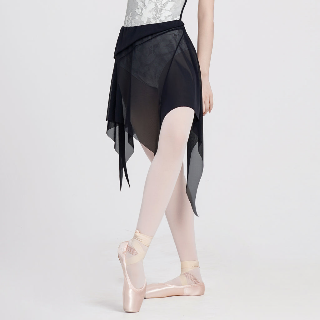 Asymmetrical Tulle Midi Skirt