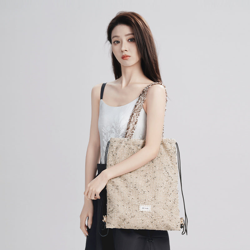 Lace Trim Mesh Panel Crossbody Dance Satchel
