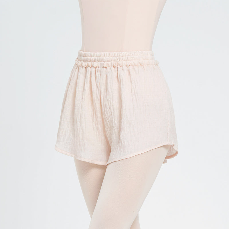 Textured Fabric Lace Trim Dance Shorts