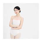 Nylon Ruched Mesh Panel Cami Leotard