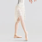 Lace Ruffle Mesh Panel Midi Ballet Skirt