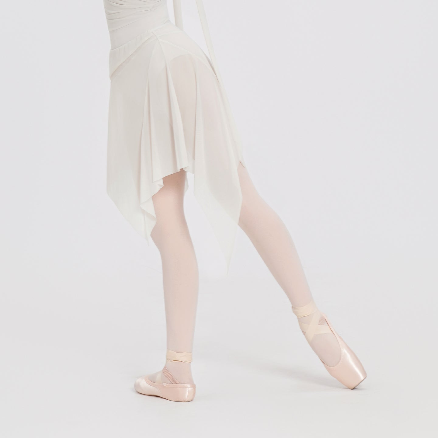 Asymmetrical Tulle Midi Skirt